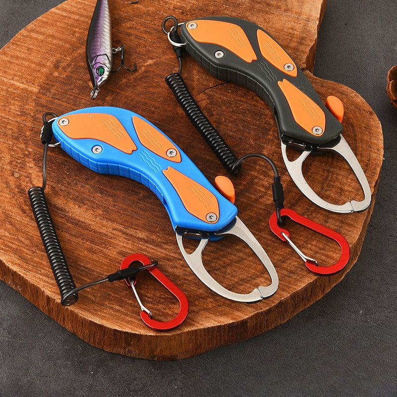 A285  Stainless Steel Fishing Lip Grip Pliers with Lanyard, Fishing Tackle Accessory