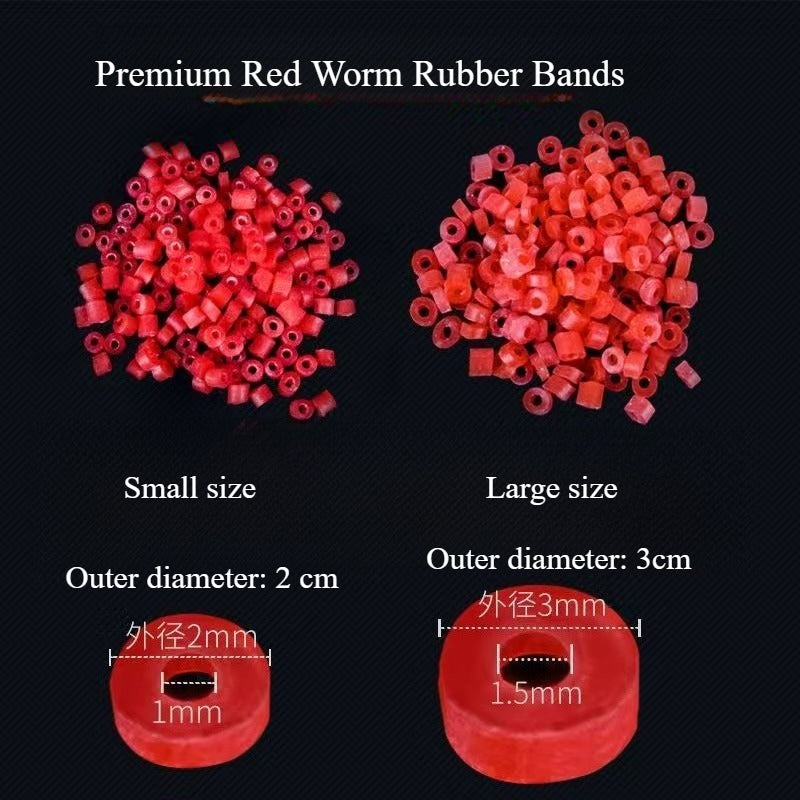 A180  Fishing Red Worm Rubber Band Set, Bait Gun Accessories, High Elastic Rubber Rings