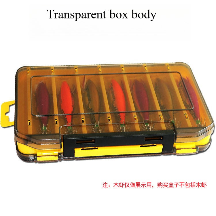 A268  Multi-Color Double-Sided Fishing Wooden Shrimp Box, Lure Bait Storage, Sea Fishing Accessory Organizer