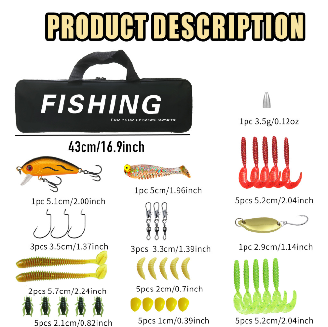 Portable 1.8M Camo Telescopic Fishing Rod Full Kit, Lightweight Travel Fishing Pole with Pre‑Loaded Spinning Reel, Assorted Hard & Soft Lures Hooks Tackle Set, Black or Army‑Green Storage Gear Bag for Beginner Anglers