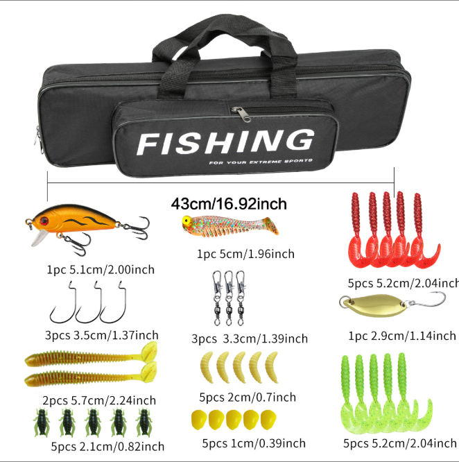1.8 Meter 5‑Pieces Ultralight Spinning Fishing Rod Reel Kit, Complete Travel Fishing Tackle Set with 100M Line Soft Hard Lures Hooks Swivels and Carry Bag for Beginner Angler Trout Fishing