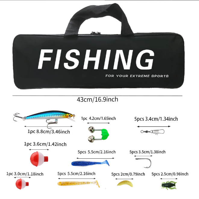 1.8M Telescopic Spinning Fishing Rod Reel Combo, Portable Collapsible Fishing Pole with Pre‑Spooled Fishing Reel, Complete Lures Tackle Kit and Fishing Gear Bag for Freshwater Saltwater Shore Fishing