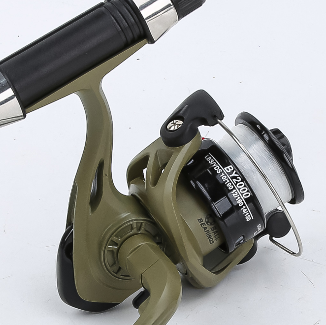 1.8M Army Green Portable Telescopic Sea Fishing Pole and Spinning Reel Full Kit, Fishing Tackle Set with Lures, Terminal Tackle & Carry Bag for Outdoor Fishing