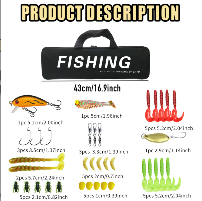 1.8M Army Green Portable Telescopic Sea Fishing Pole and Spinning Reel Full Kit, Fishing Tackle Set with Lures, Terminal Tackle & Carry Bag for Outdoor Fishing