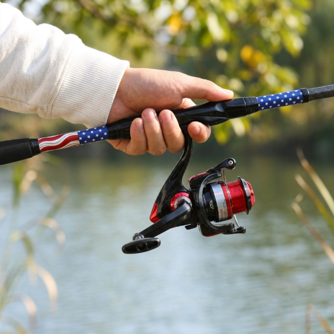 1.8M Starry Blue Fishing Rod Combo, Lure Fishing Tools Full Kit with Reel, Hooks, Soft Baits, Storage Bag and Landing Net for Freshwater Fishing