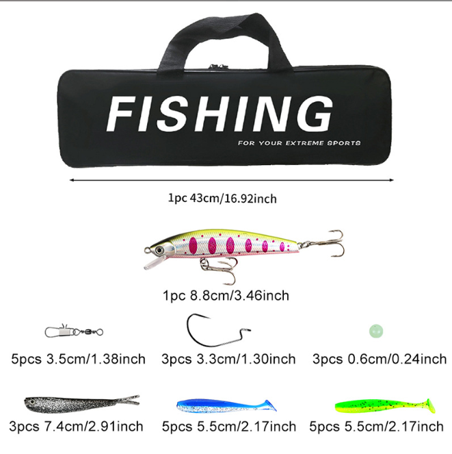 Portable 1.8M Telescopic Fishing Rod Full Kit, Blue Travel Fishing Pole with Pre‑Loaded Spinning Reel, Assorted Soft Hard Lures Hooks Tackle Set with Carry Bag for Shore Boat Fishing